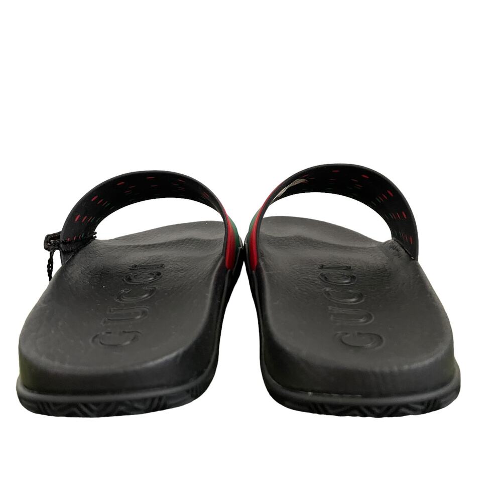 GUCCI Women's Interlocking G Slide Sandal Black Red Green Size 37 NEW - Picture 9 of 15